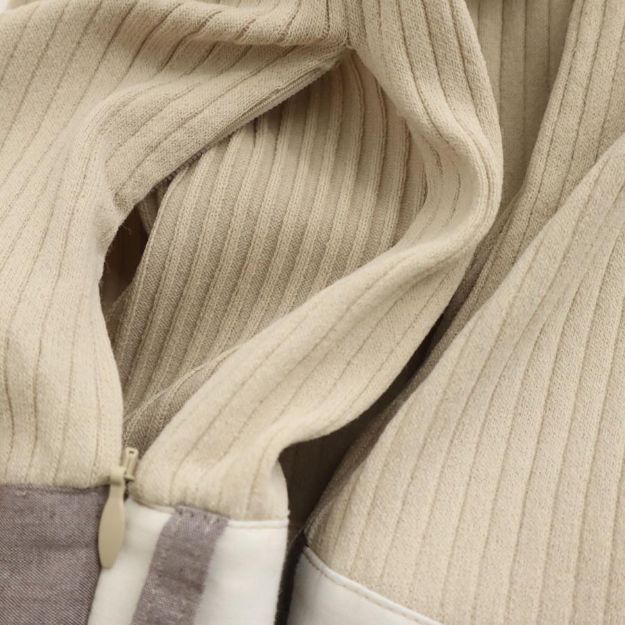 ブルーレーベルクレストブリッジ ワンピース　ベージュ×ブルー　38 BLUE LABEL CRESTBRIDGE（ブルーレーベルクレストブリッジ） 半袖
