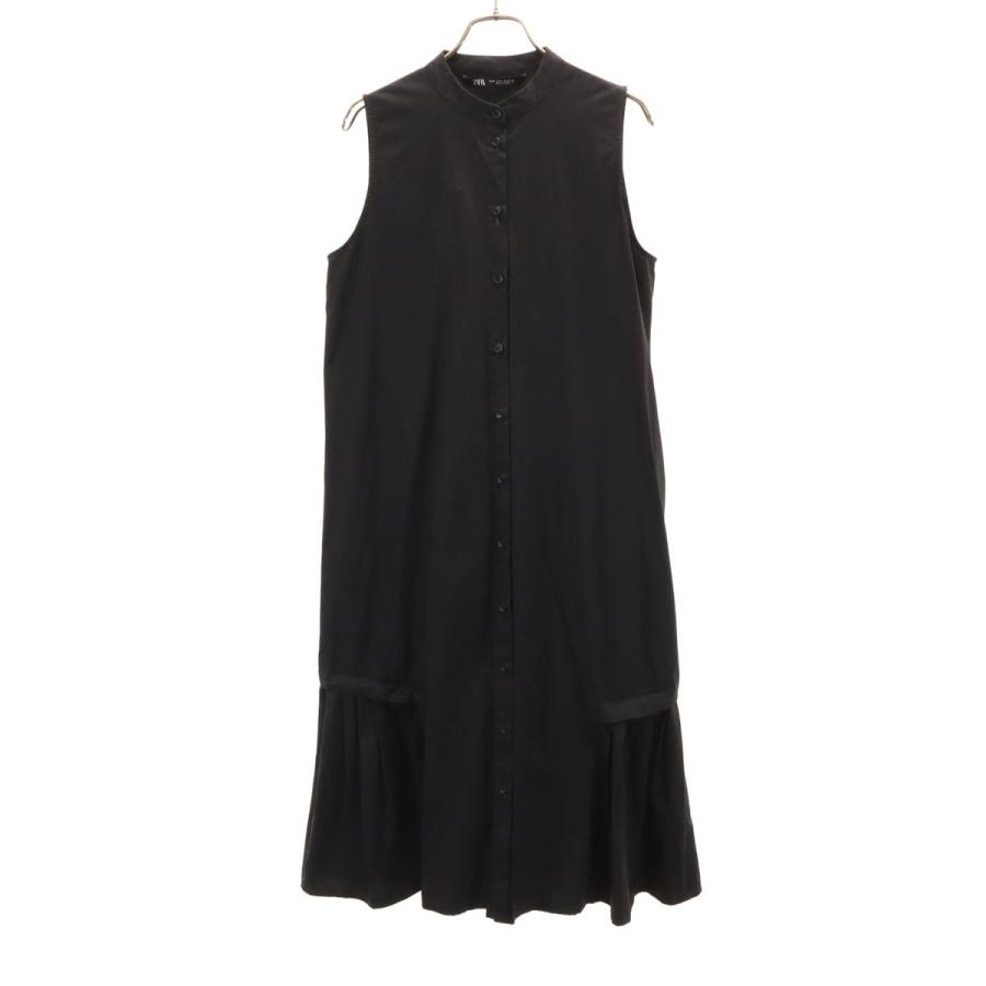 ZARA（ザラ） ノースリーブ ロングワンピース M ブラック レディース 