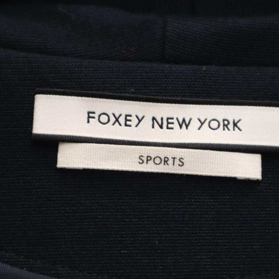 FOXEY NEW YORK - 古着 FOXEY NEW YORK フォクシーニューヨーク 日本製 長袖 ジップパーカー 40 ネイビー レディース FOXEY NEW YORK フォクシーニューヨーク 日本製 長袖 ジップパーカー
