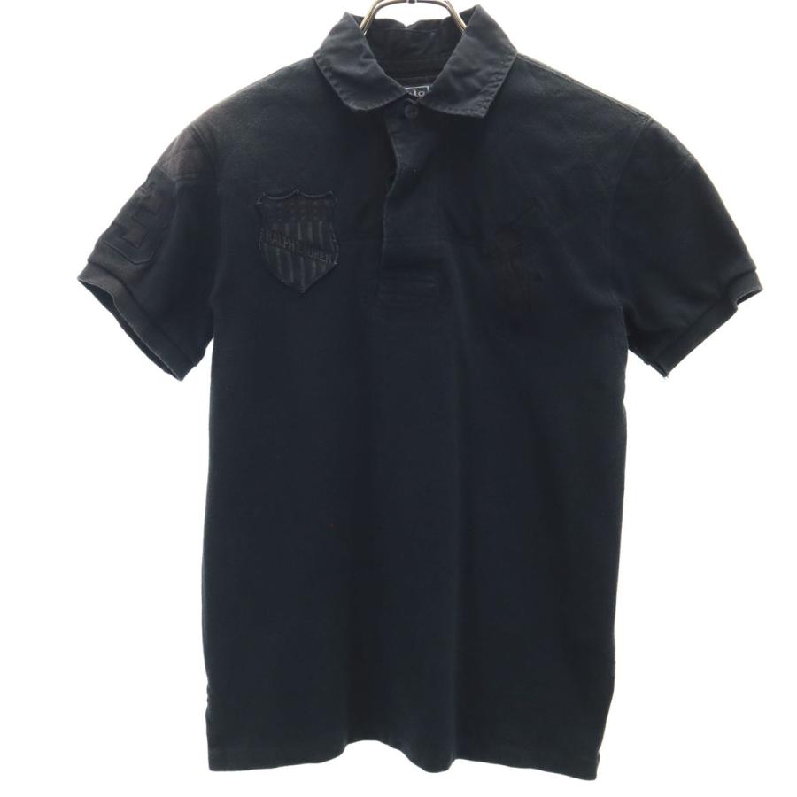 ポロバイラルフローレン　ポロシャツ　半袖　ビックポニー　ブラック　XSサイズ相当 Polo by Ralph Lauren ポロバイラルフローレン ビッグポニー刺繍 半袖