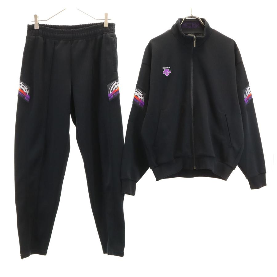 90s old  トラックジャケット セットアップ デサント黒 XL DESCENTE（デサント） 90s オールド トラックジャケット 上下