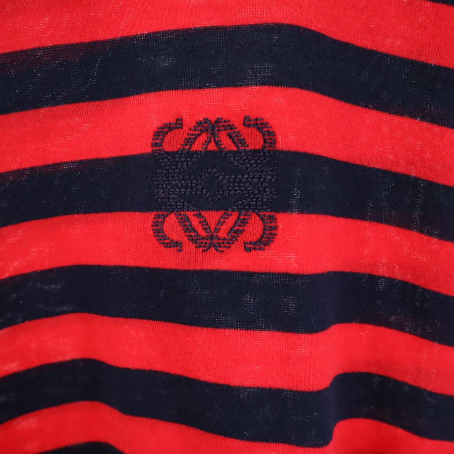 古着 LOEWE ロエベ イタリア製 オールド ボーダー柄 長袖 Tシャツ M レッド ロンT レディース LOEWE（ロエベ） イタリア製 オールド ボーダー柄 長袖 Tシャツ M