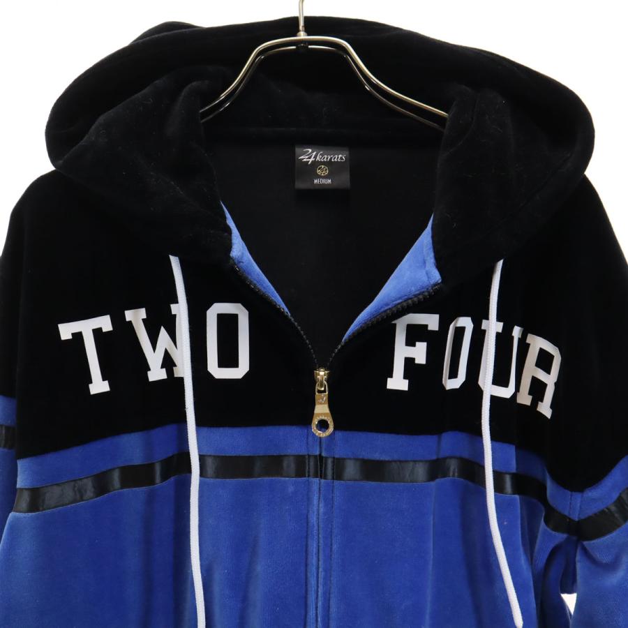 24karats 24KARATS 24カラッツ 長袖 ベロア ジップパーカー 上下