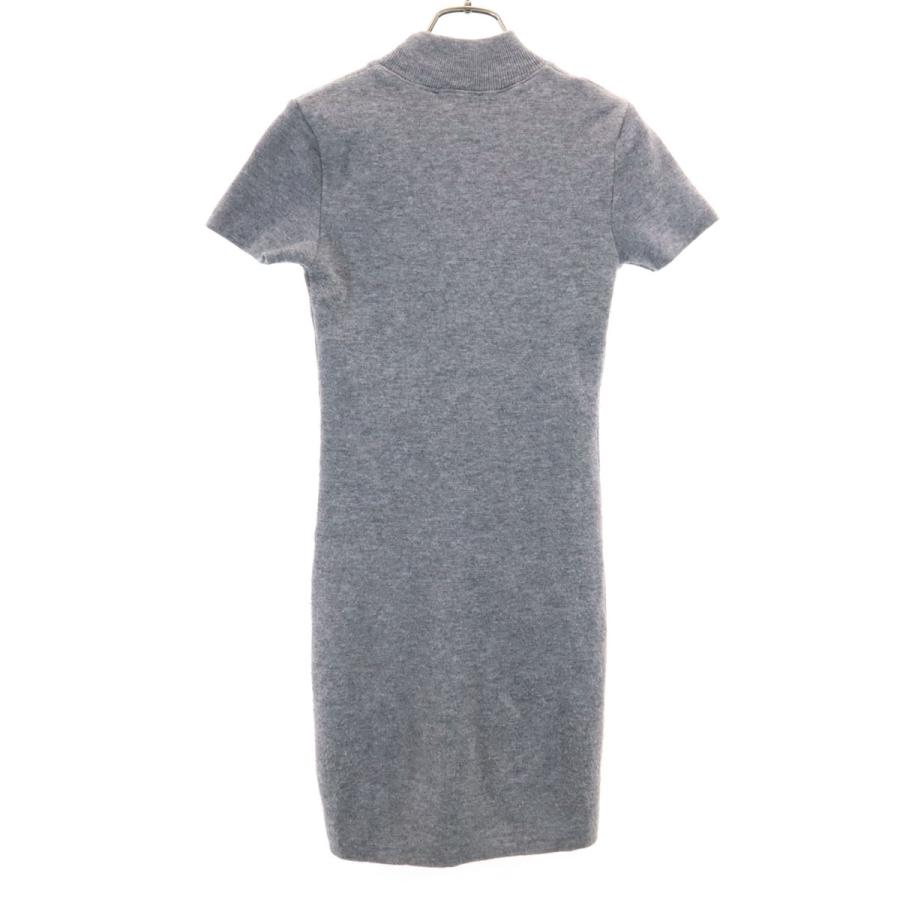 ZARA（ザラ） 半袖 ニット ミニワンピース S グレー レディース 古着