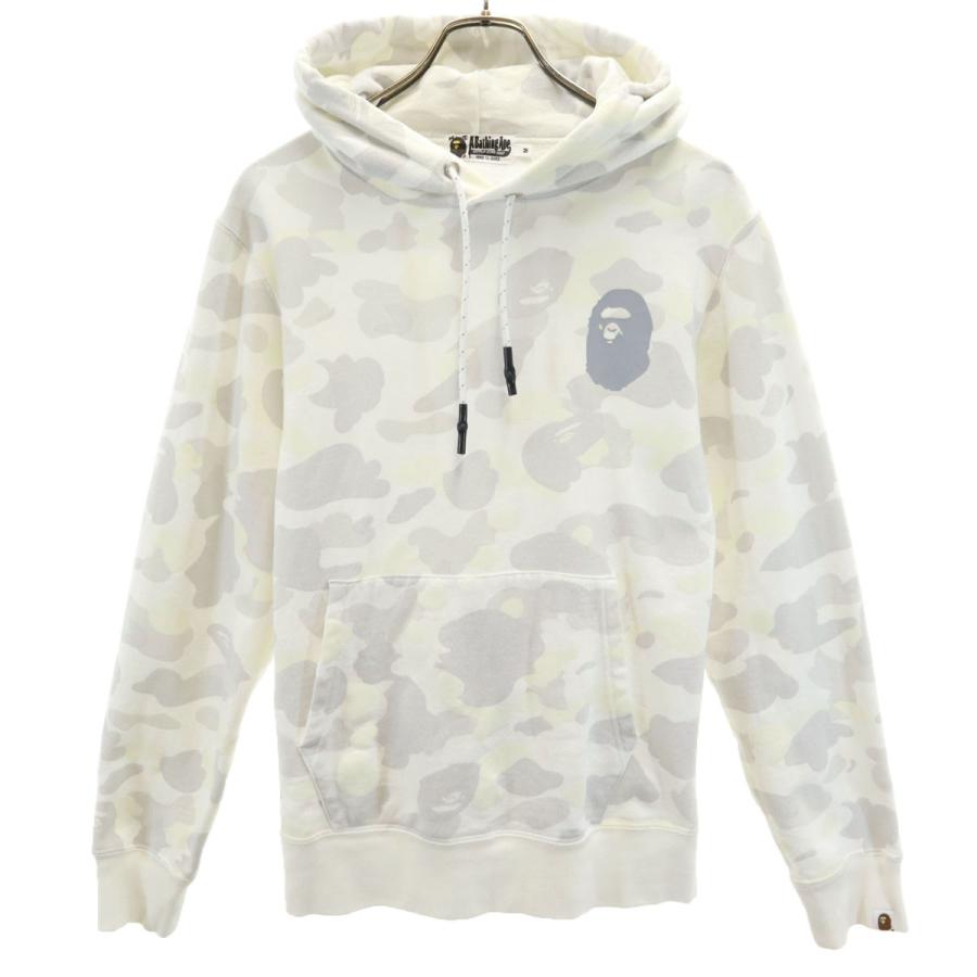 【サマーセール】A BATHING APE 白　パーカー　レア A BATHING APE（アベイシングエイプ） 日本製 蓄光 長袖 スウェット