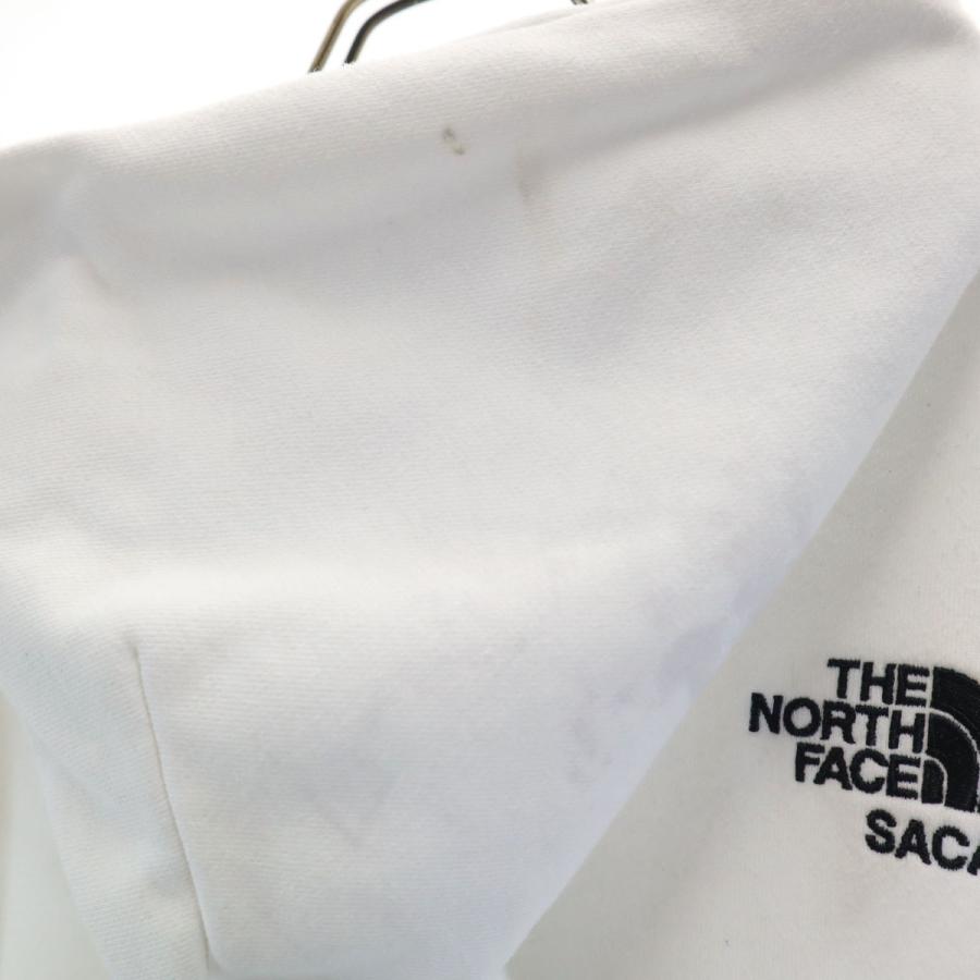 THE NORTH FACE ノースフェイス サカイ コラボ 長袖 スウェットパーカー XL ホワイト x sacai アウトドア NT6175SA メンズ 古着 中古