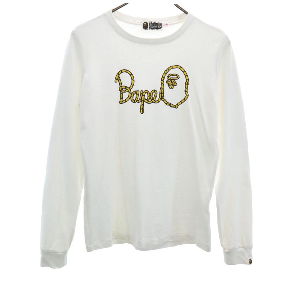 A BATHING APE（アベイシングエイプ） 長袖 Tシャツ S ホワイト ロンT 