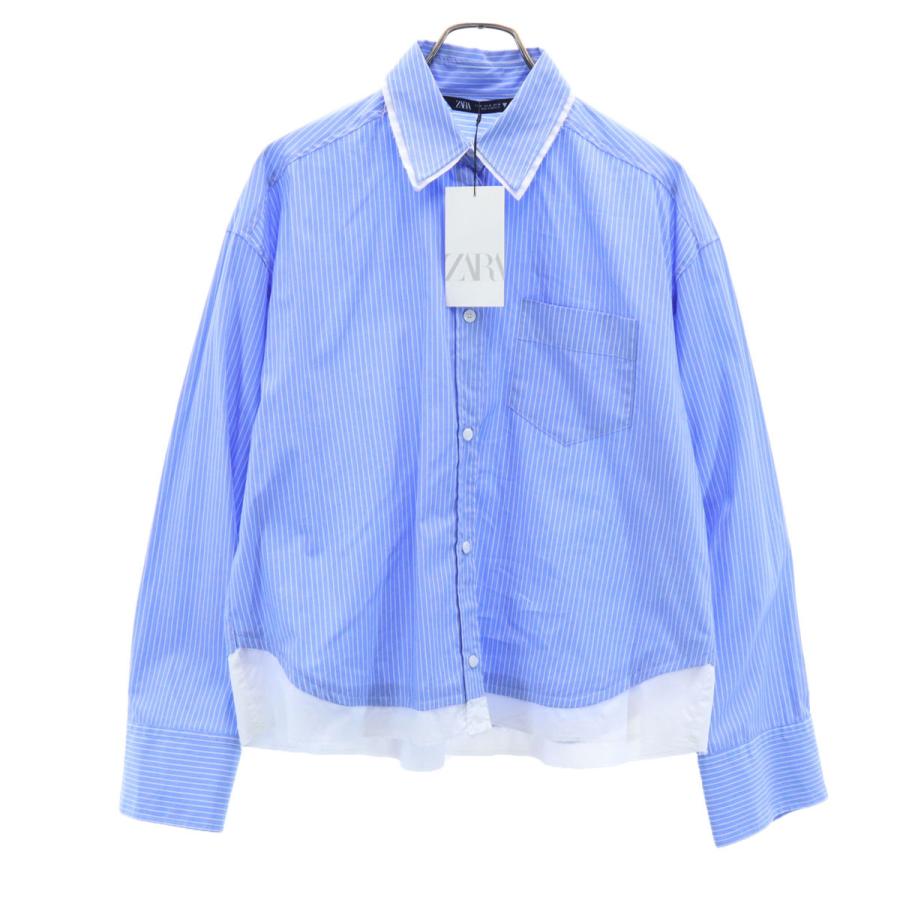 ZARA（ザラ） 未使用 ストライプ柄 長袖 カットオフ レイヤード 