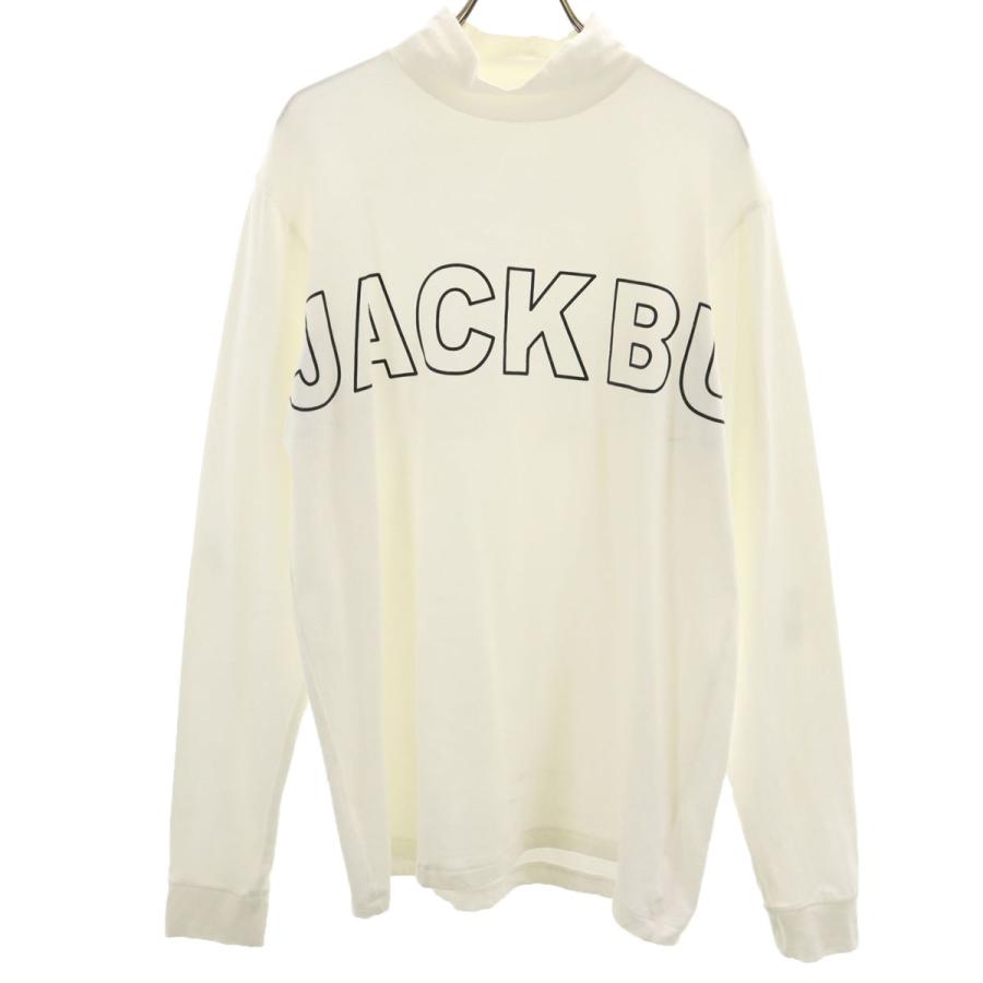 美品　Jack Bunny!! ジャックバニー　モックネック長袖 サイズ5 新品 ジャックバニー 長袖ベアカノコ モックネックシャツ(5)サイズL/白