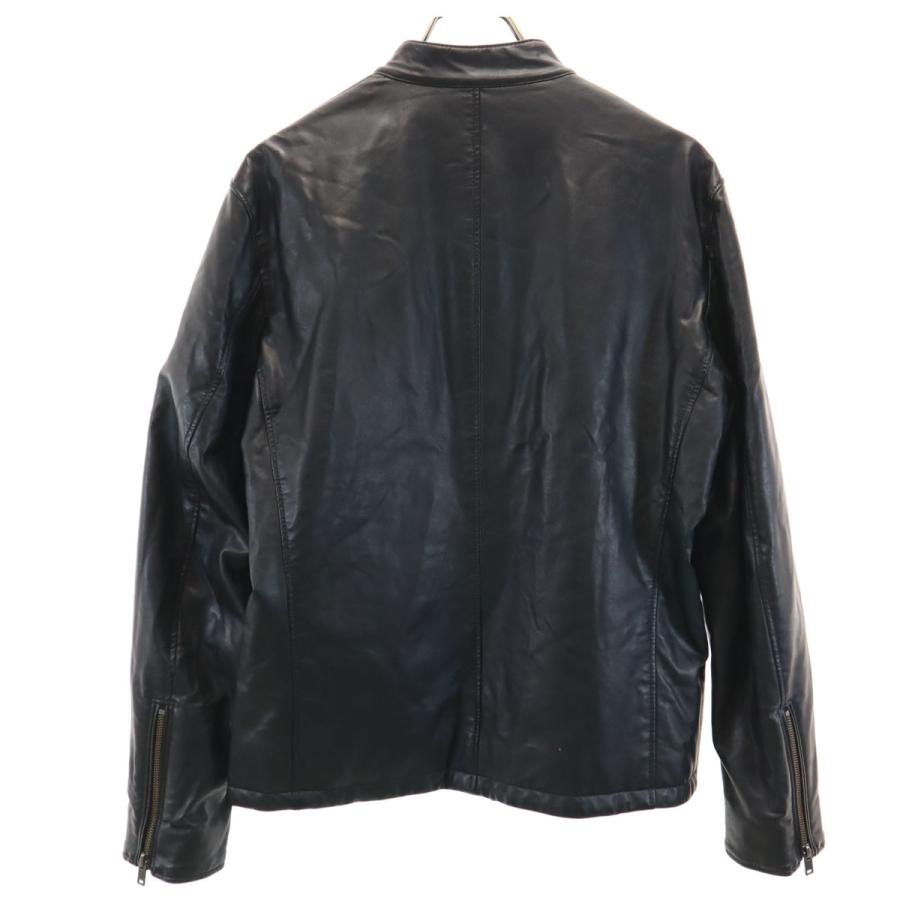 ユニクロ（UNIQLO） フェイク レザージャケット L 黒 メンズ 古着 中古
