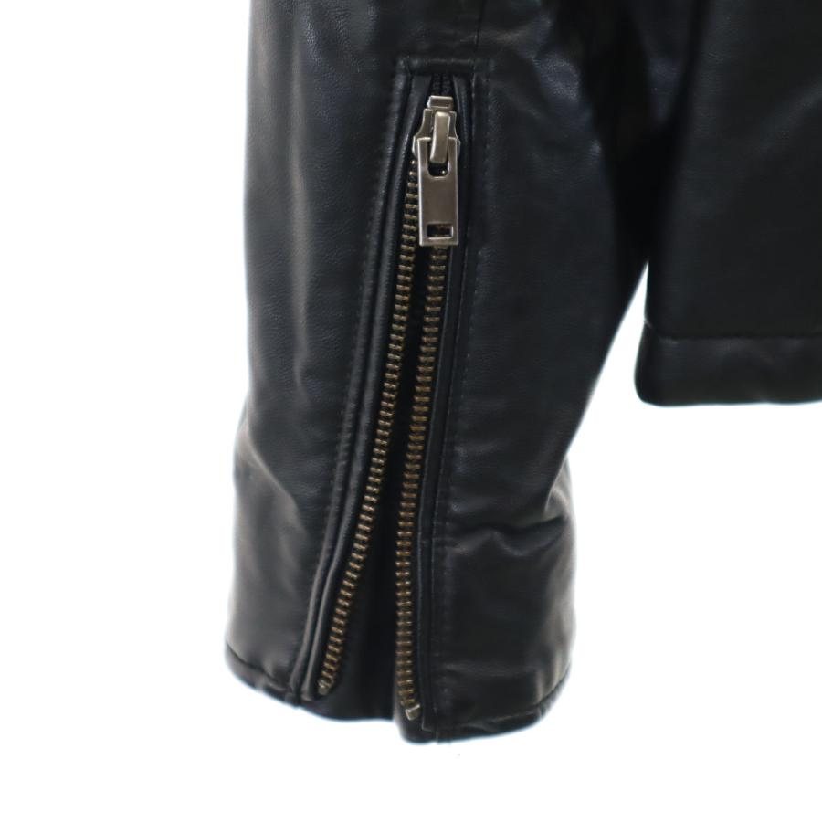 ユニクロ（UNIQLO） フェイク レザージャケット L 黒 メンズ 古着 中古