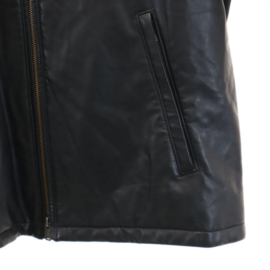  フェイクレザージャケット　Lサイズ相当　黒　中古美品 ユニクロ（UNIQLO） フェイク レザージャケット L 黒 メンズ 古着 中古