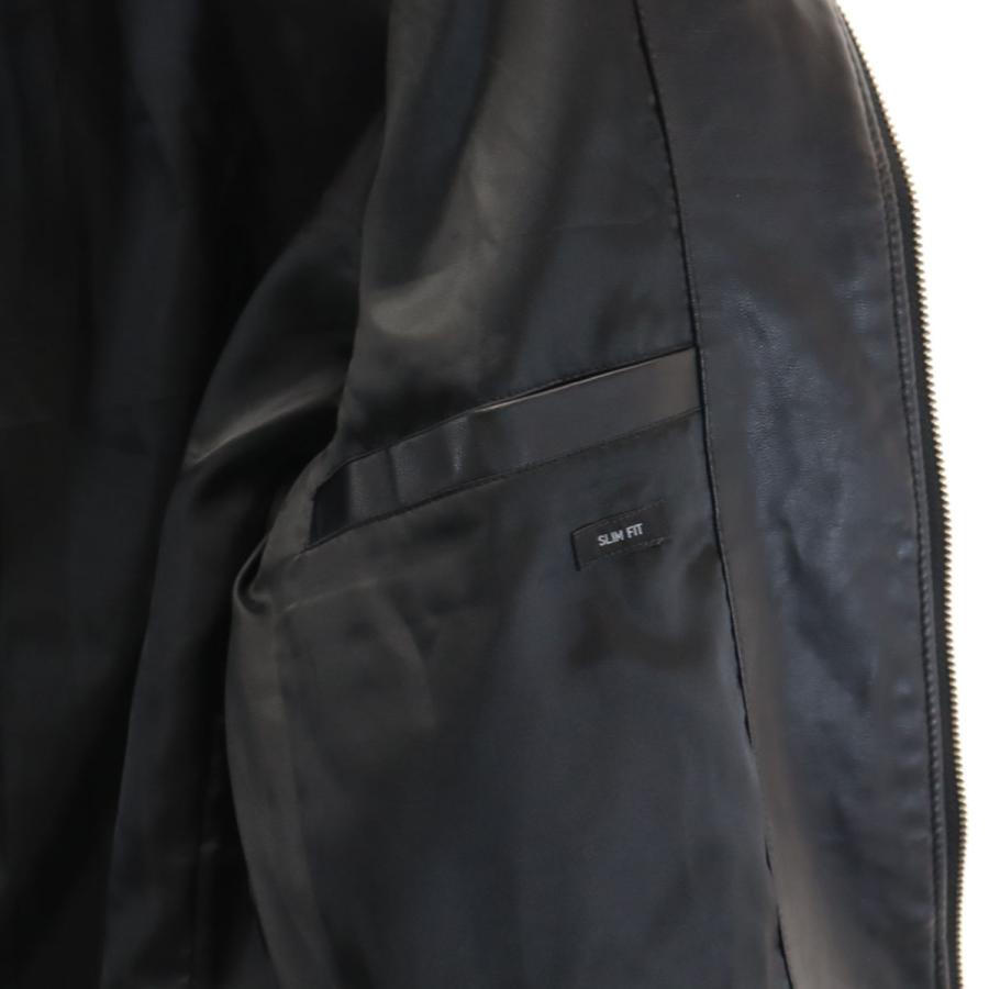 ユニクロ（UNIQLO） フェイク レザージャケット L 黒 メンズ 古着 中古