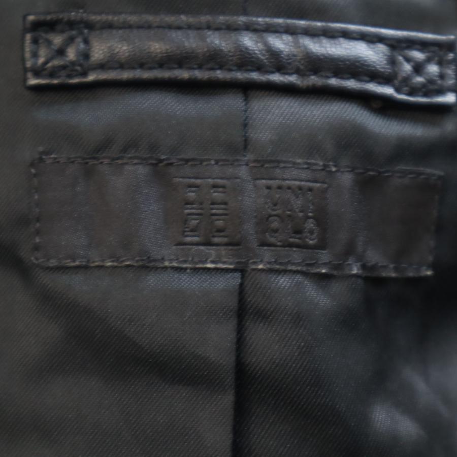 ユニクロ（UNIQLO） フェイク レザージャケット L 黒 メンズ 古着 中古