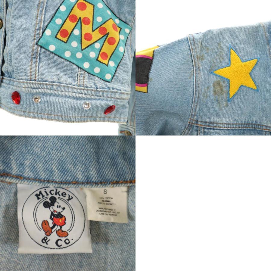 90s Disney Mickey&Co. ディズニー 型押しデニムジャケット mickey & co. ミッキーアンドコー 90s オールド ミッキマウス デニム