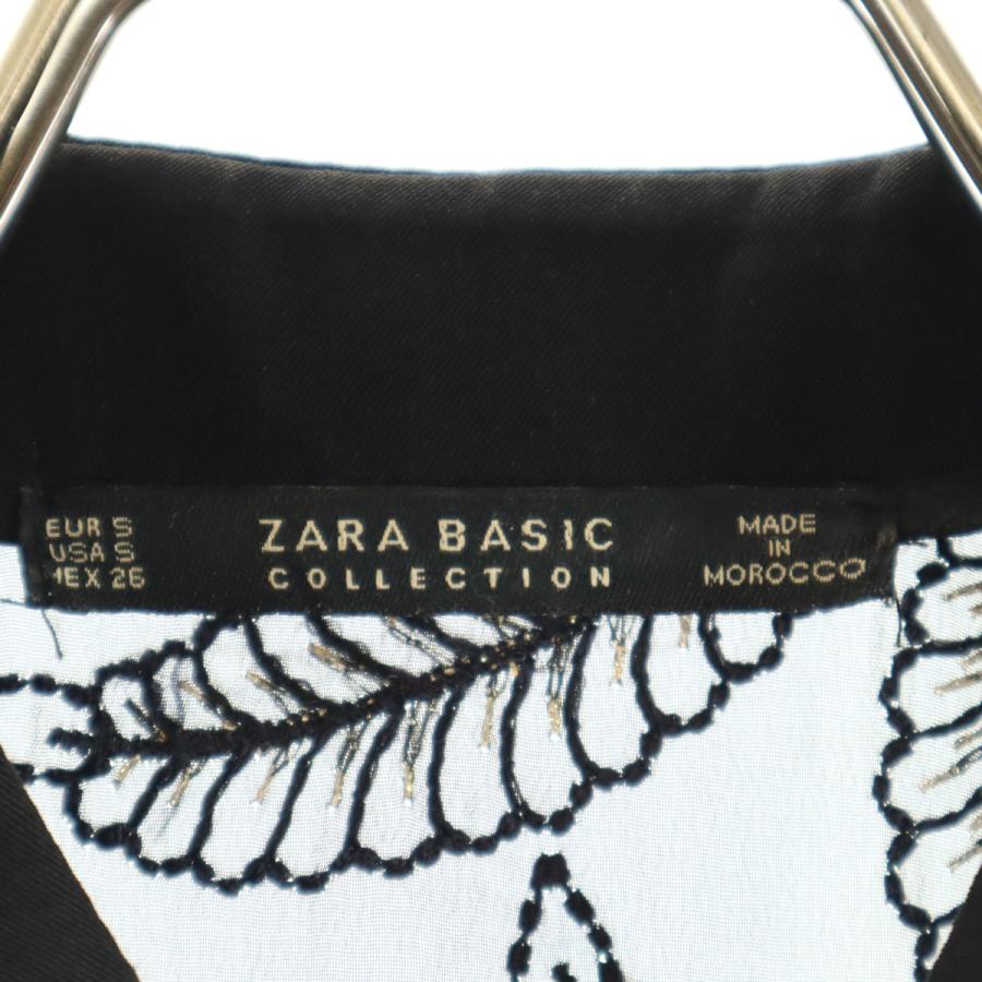 ZARA BASIC（ザラベーシック） リーフ柄 ショート丈 シアー ブルゾン S