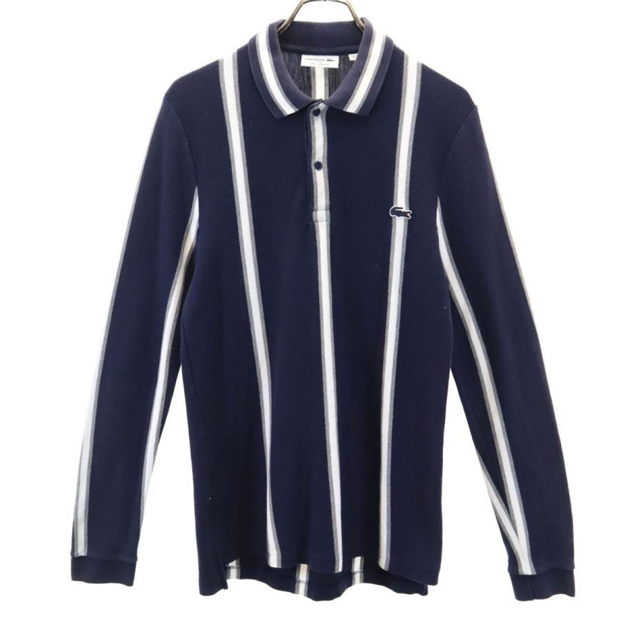 LACOSTE（ラコステ） フランス製 ストライプ柄 長袖 ポロシャツ 3