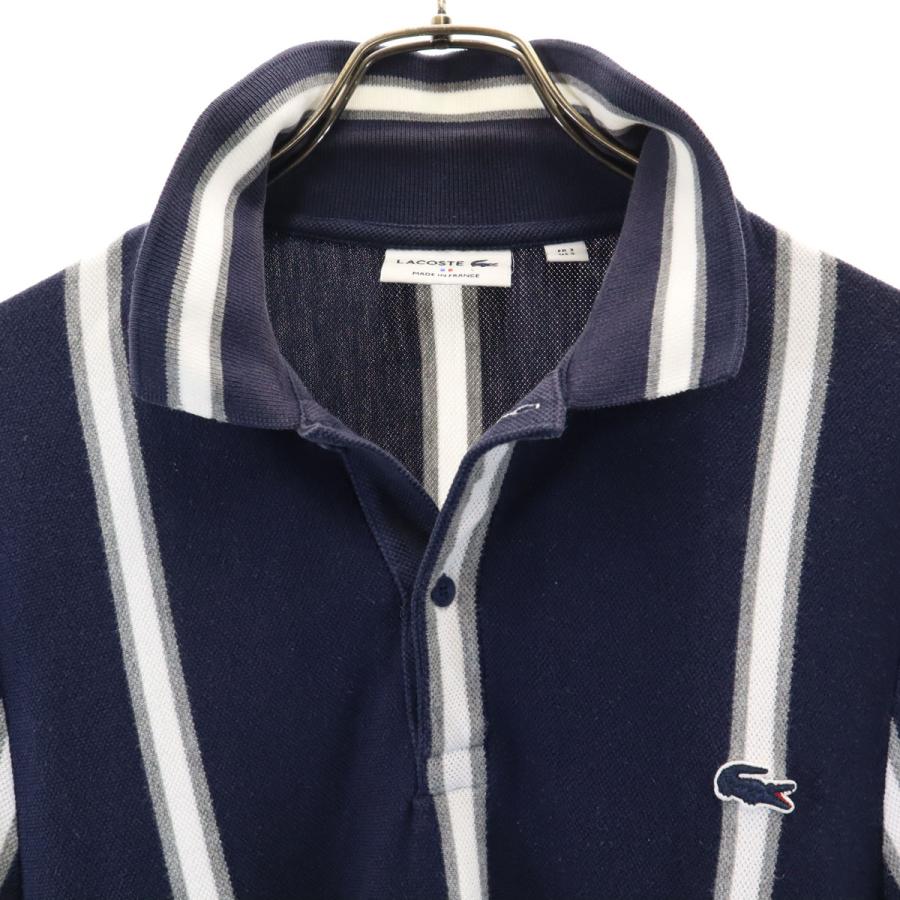 LACOSTE（ラコステ） フランス製 ストライプ柄 長袖 ポロシャツ 3