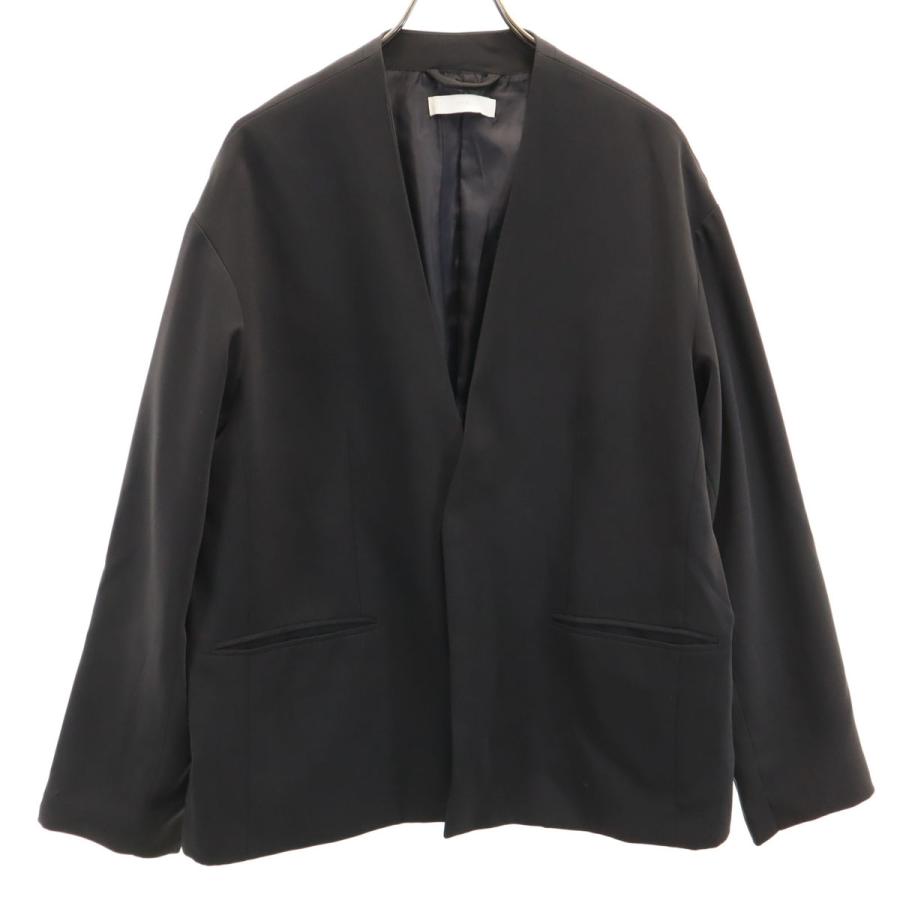 WYM ウィム ノーカラージャケット L チャコールグレー メンズ 古着