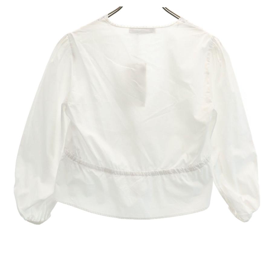 ZARA 未使用 ザラ 7分袖 レース付き ブラウス XS ホワイト プル