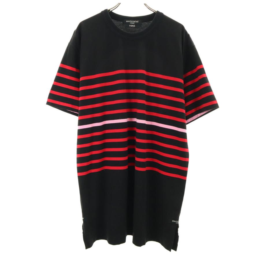 Mastermind HOMME マスターマインドオム A GIRL’S エイガールズ 日本製 ボーダー柄 半袖 Tシャツ L 黒×赤 メンズ Mastermind HOMME マスターマインドオム A GIRL'S エイガールズ 日本製