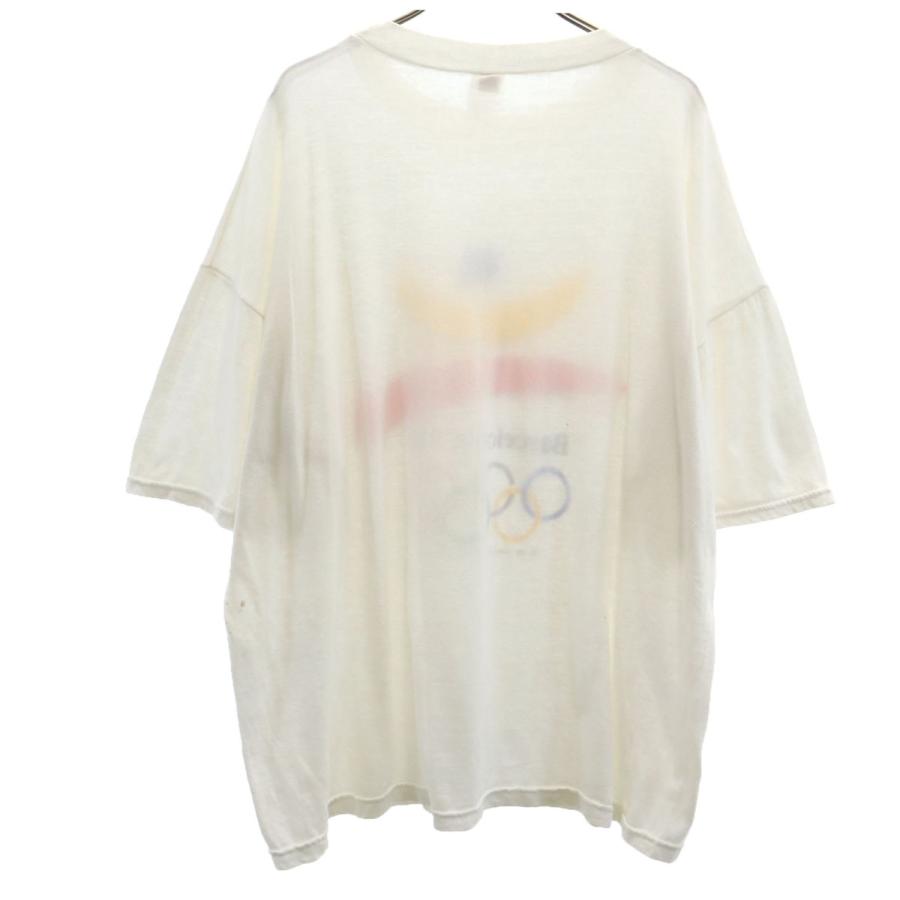 90s オールド 半袖 Tシャツ ホワイト バルセロナ オリンピック メンズ 