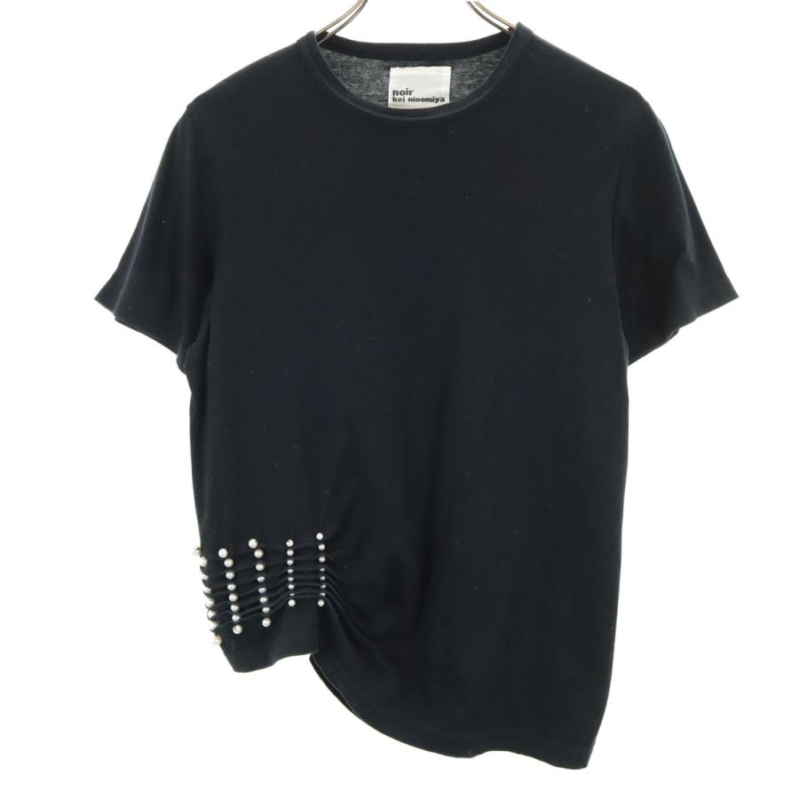 古着 noir kei ninomiya ノワールケイニノミヤ 半袖 Tシャツ M 黒 パール レディース noir kei ninomiya ノワールケイニノミヤ 半袖 Tシャツ M 黒 パール