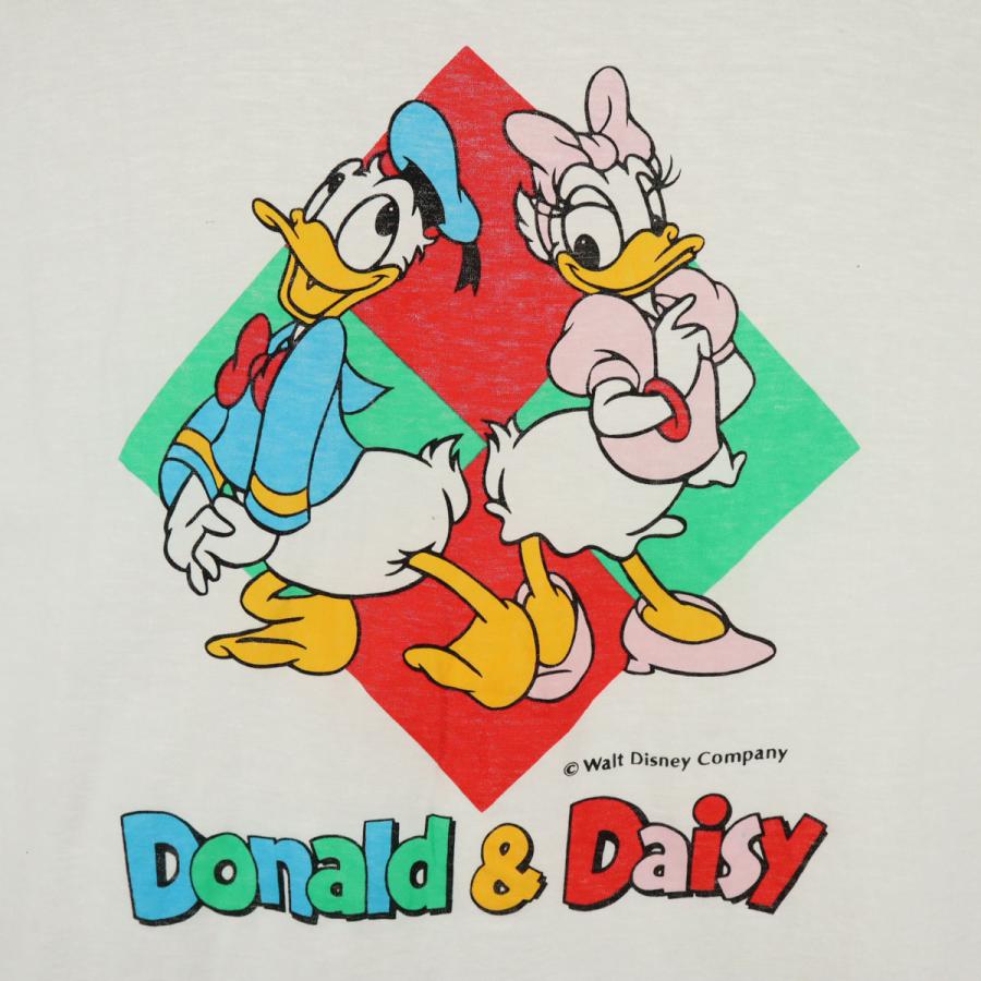 ドナルドダック デイジーダック 半袖 Tシャツ F ホワイト ディズニー