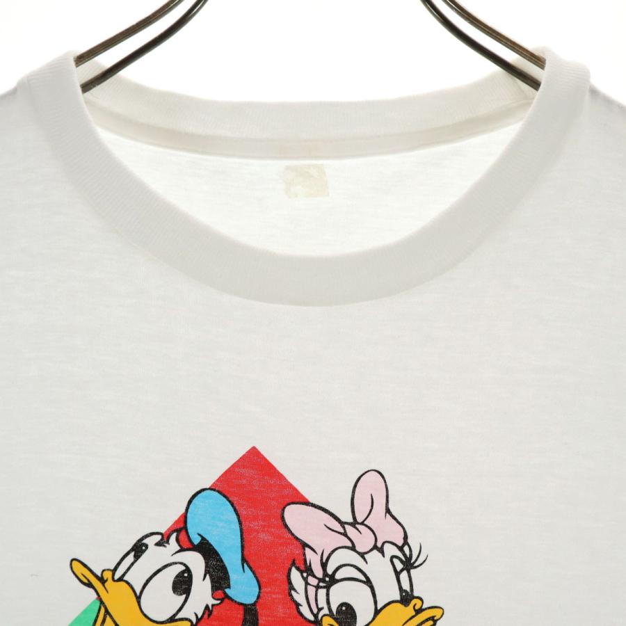 ドナルドダック デイジーダック 半袖 Tシャツ F ホワイト ディズニー