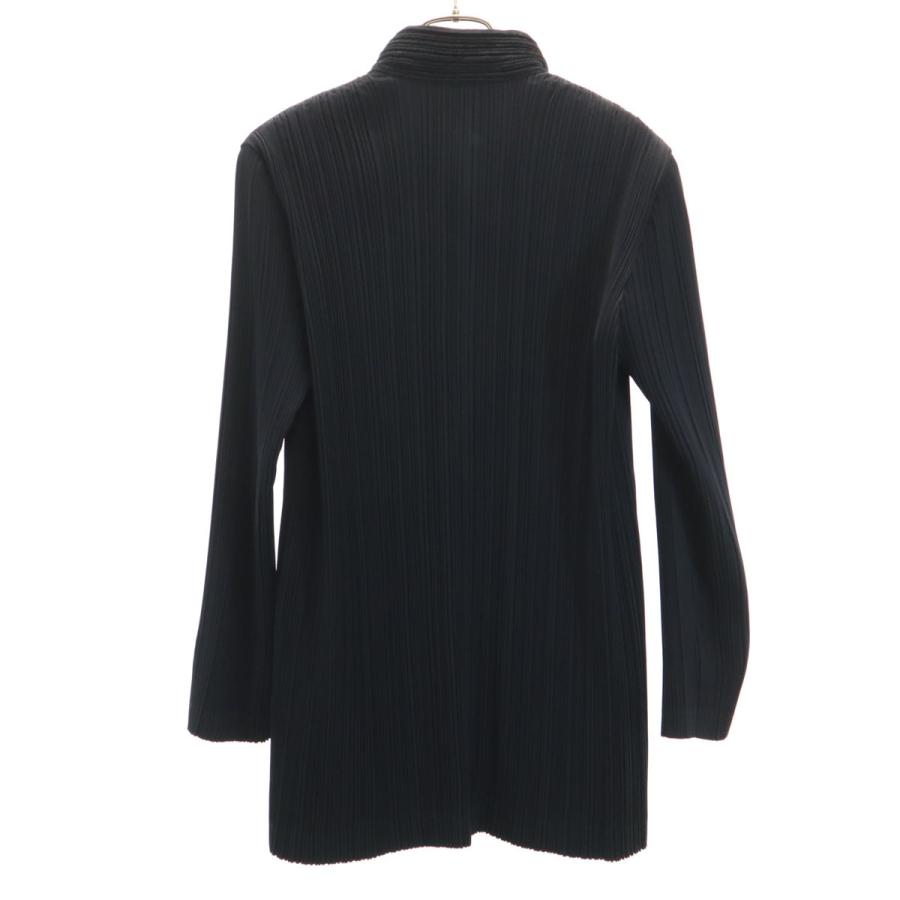 ISSEY MIYAKE イッセイミヤケ 90s 日本製 オールド スタンドカラー プリーツ ジャケット M ブラック レディース 古着 中古_1