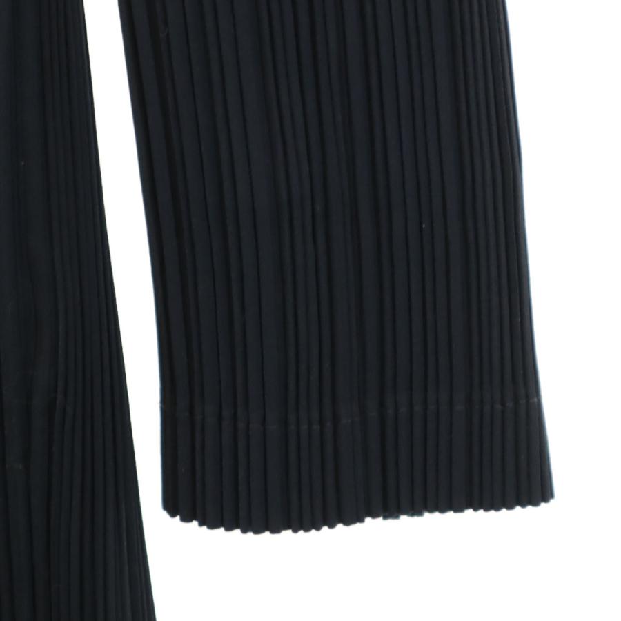ISSEY MIYAKE イッセイミヤケ 90s 日本製 オールド スタンドカラー プリーツ ジャケット M ブラック レディース 古着 中古_3