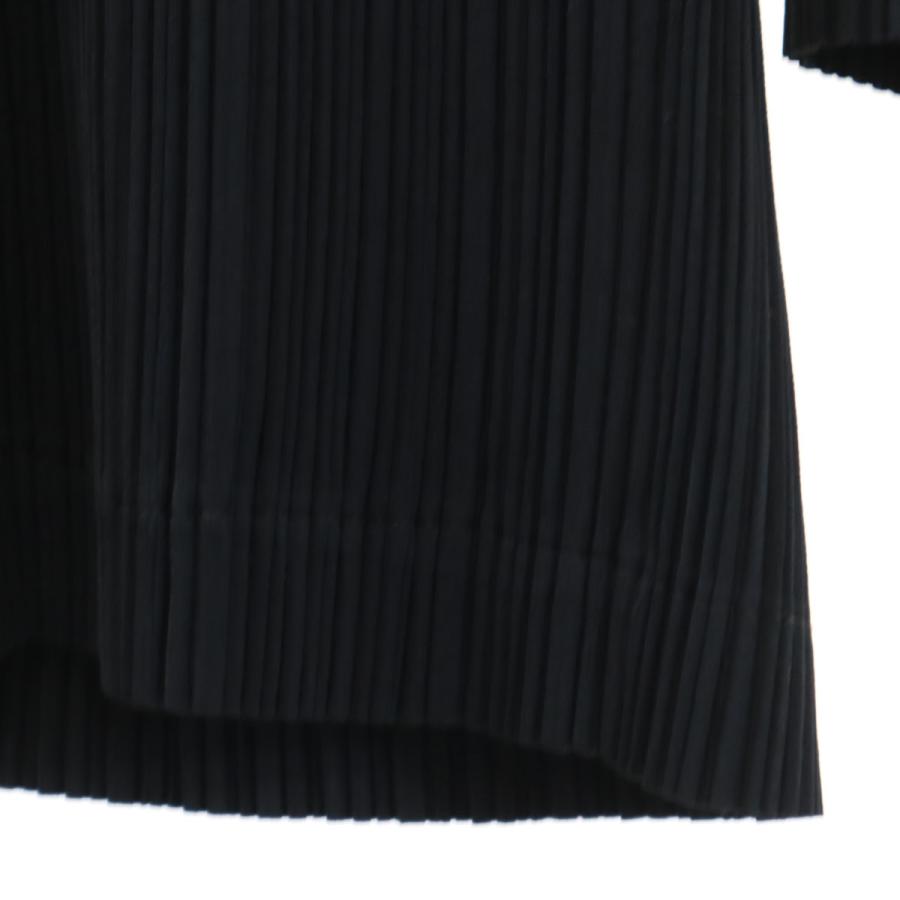 ISSEY MIYAKE イッセイミヤケ 90s 日本製 オールド スタンドカラー プリーツ ジャケット M ブラック レディース 古着 中古_4