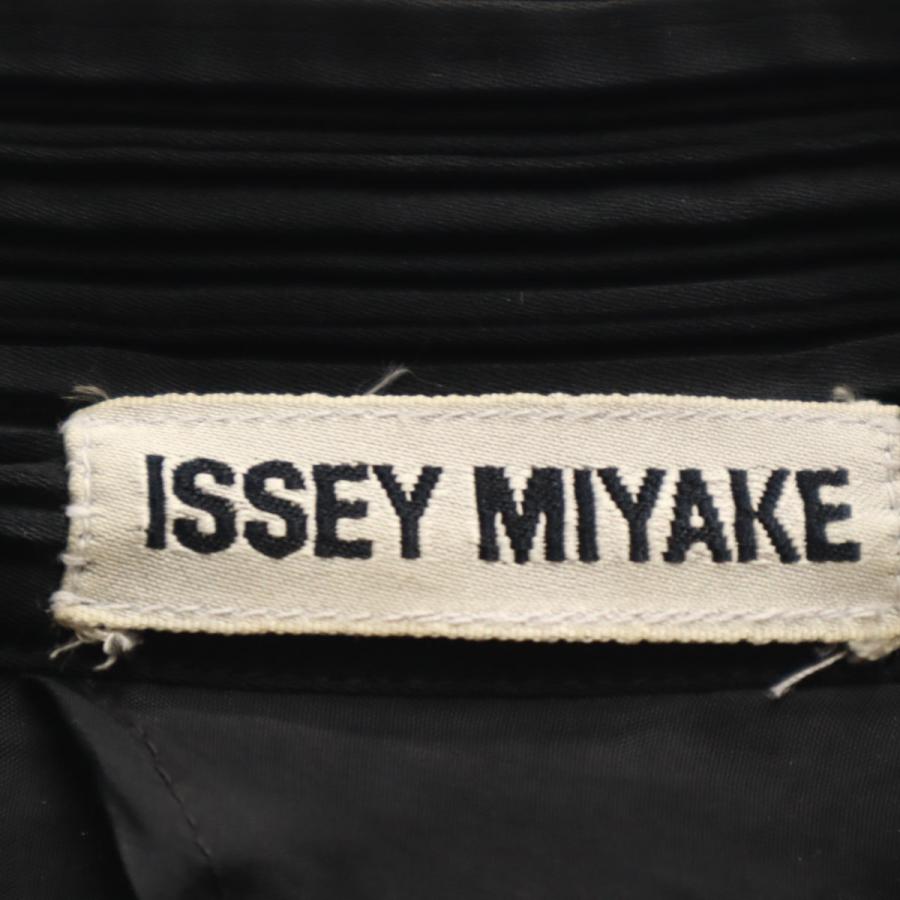 ISSEY MIYAKE イッセイミヤケ 90s 日本製 オールド スタンドカラー プリーツ ジャケット M ブラック レディース 古着 中古_5