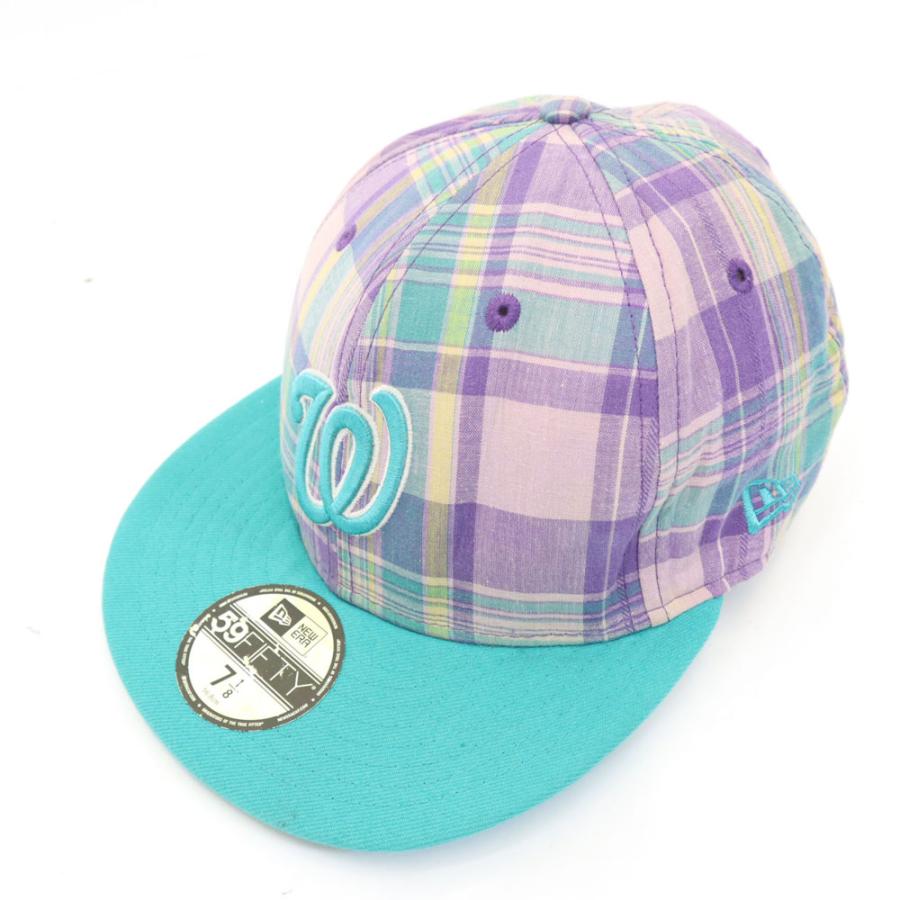 NEW ERA（ニューエラ） 59FIFTY チェック柄 キャップ 7 1/8 パープル系