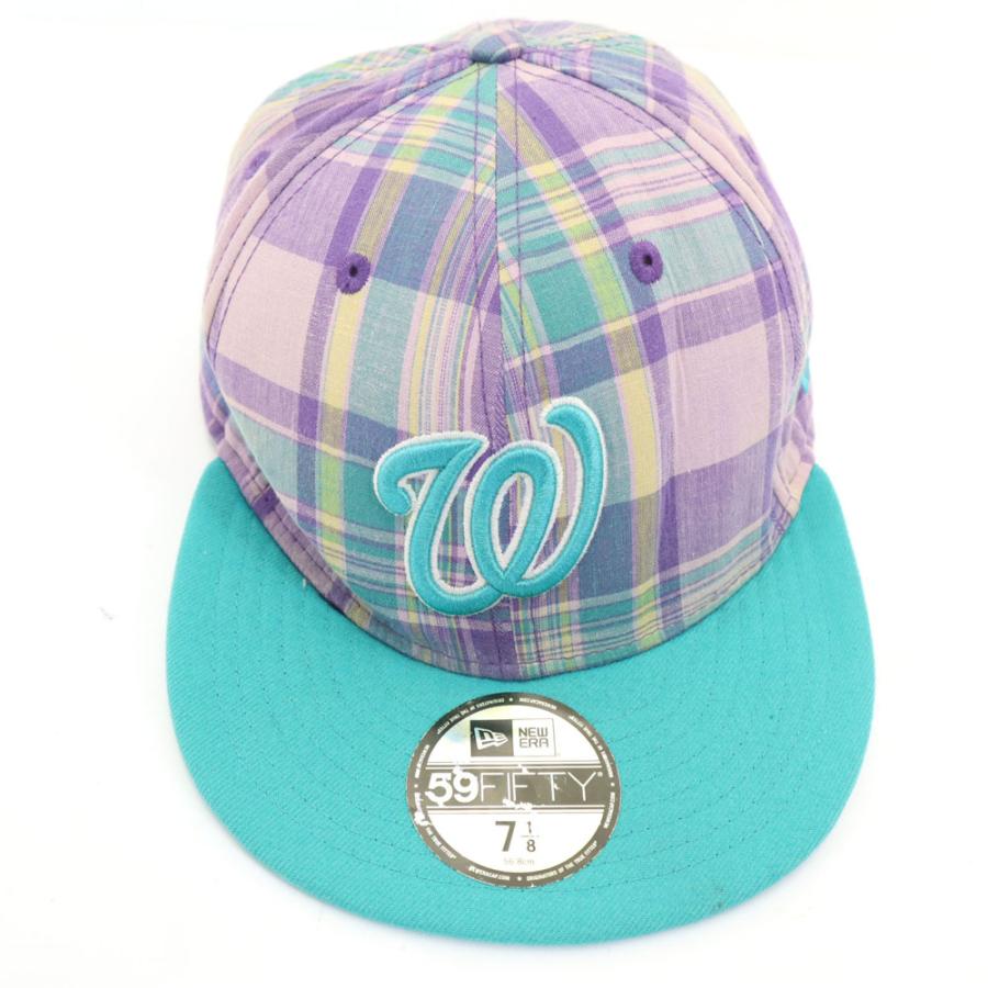 NEW ERA（ニューエラ） 59FIFTY チェック柄 キャップ 7 1/8 パープル系