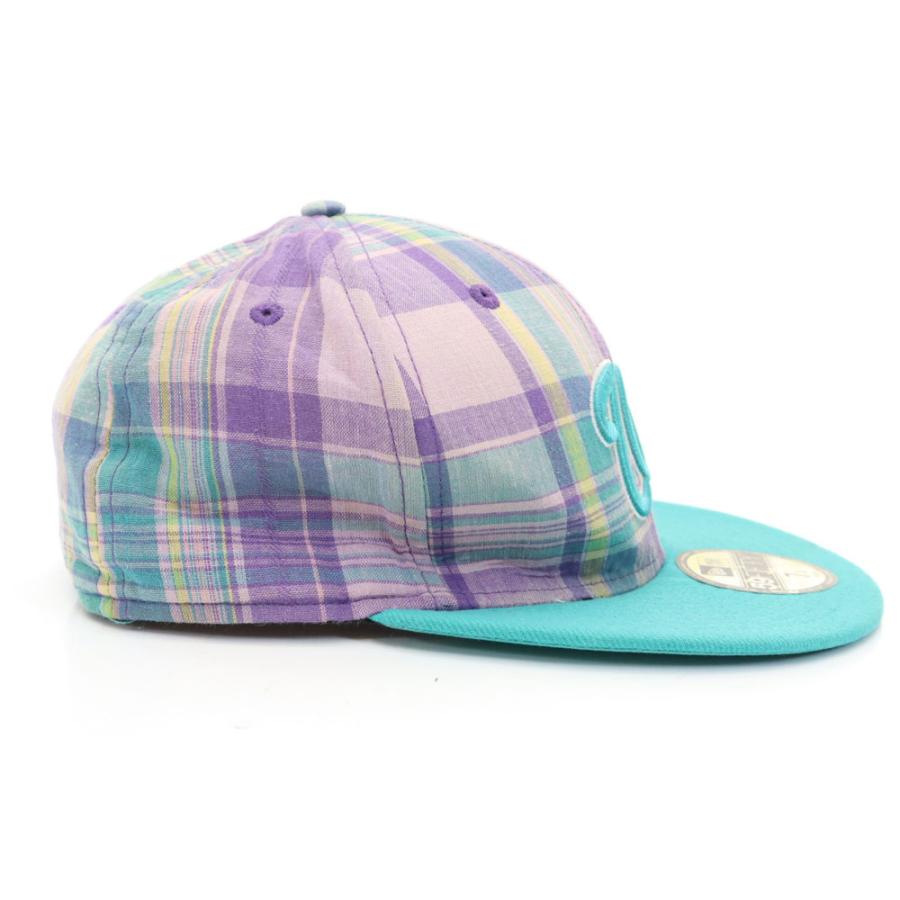 NEW ERA（ニューエラ） 59FIFTY チェック柄 キャップ 7 1/8 パープル系