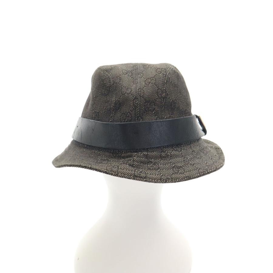 GUCCI（グッチ） イタリア製 GGロゴ ハット XL チャコールグレー 帽子