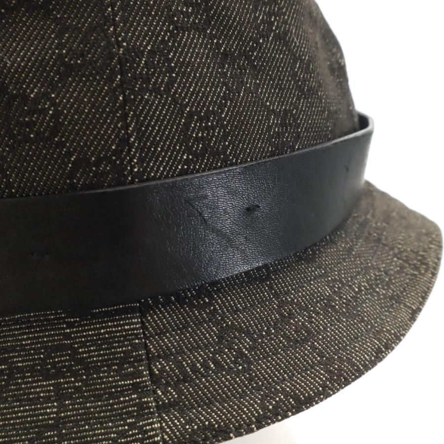 古着 GUCCI グッチ イタリア製 GGロゴ ハット XL チャコールグレー 帽子 メンズ GUCCI（グッチ） イタリア製 GGロゴ ハット XL チャコールグレー 帽子
