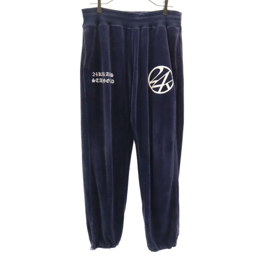 24karats 24KARATS 24カラッツ ベロアパンツ M ネイビー メンズ 古着