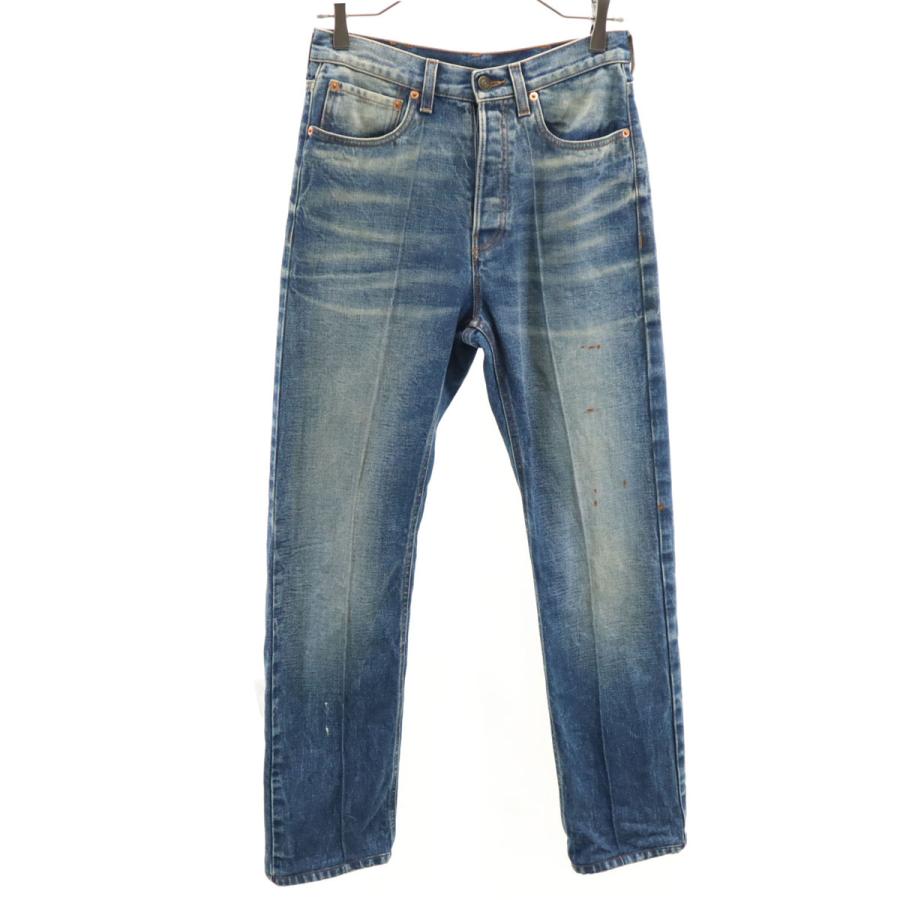 古着 GUCCI グッチ イタリア製 ダメージ加工 デニムパンツ 26 ブラック メンズ GUCCI（グッチ） イタリア製 ダメージ加工 デニムパンツ 26 ブラック
