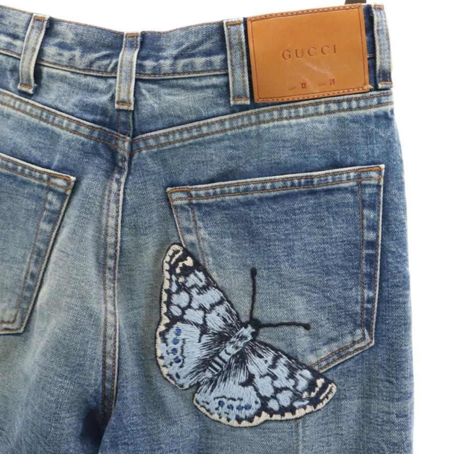 古着 GUCCI グッチ イタリア製 ダメージ加工 デニムパンツ 26 ブラック メンズ GUCCI（グッチ） イタリア製 ダメージ加工 デニムパンツ 26 ブラック