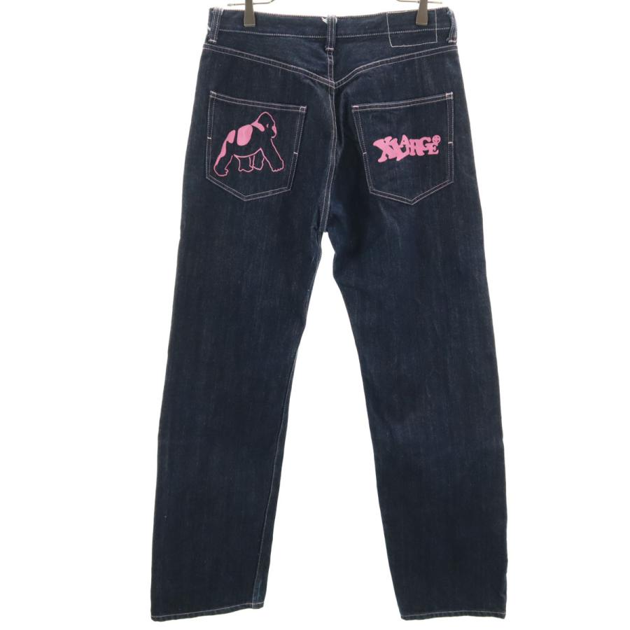 XLARGE（エクストラ ラージ） バックロゴ ストレートデニムパンツ W32 