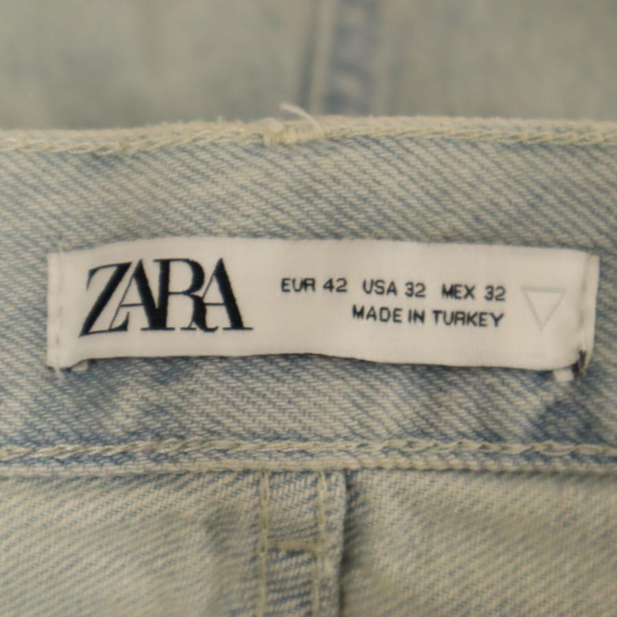 ZARA（ザラ） 未使用 ヴィンテージ加工 デニム カーゴパンツ 42 アイス 