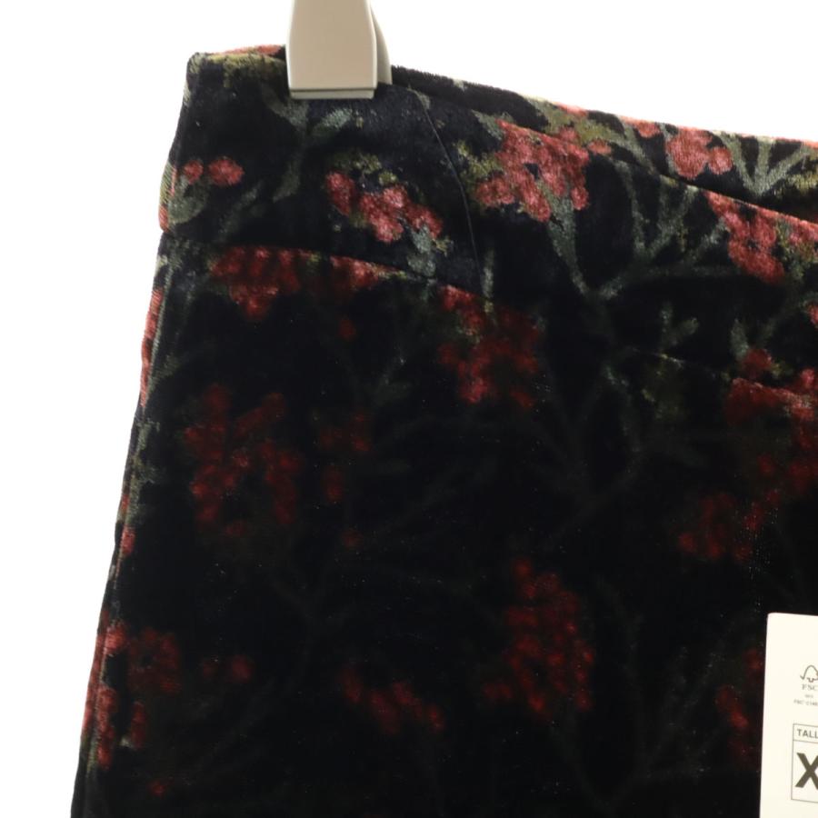 ZARA（ザラ） 未使用 総柄 ベロア ブーツカットパンツ XS ブラック系