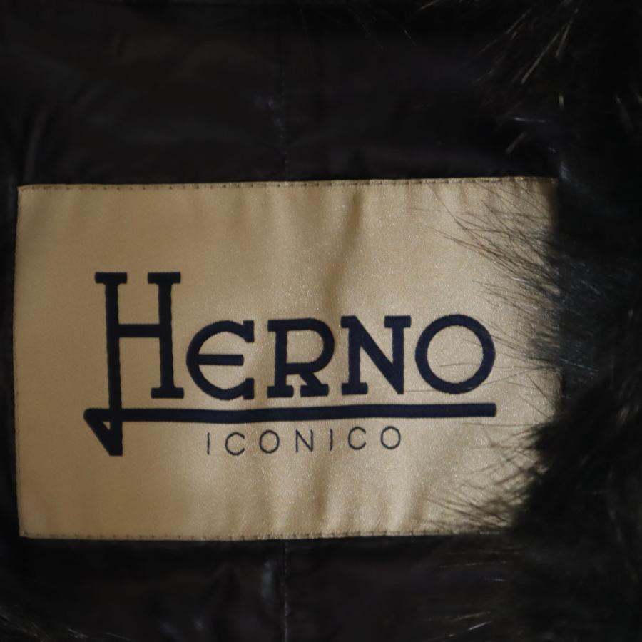 Herno ヘルノ ダウンコート 40 チャコールネイビー系 レディース 古着 中古_6
