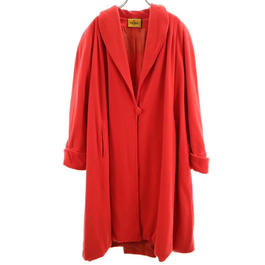 フェンディ 90s イタリア製 オールド ショールカラー コート 42 レッド FENDI レディース FENDI（フェンディ） 90s イタリア製 オールド ショールカラー コート