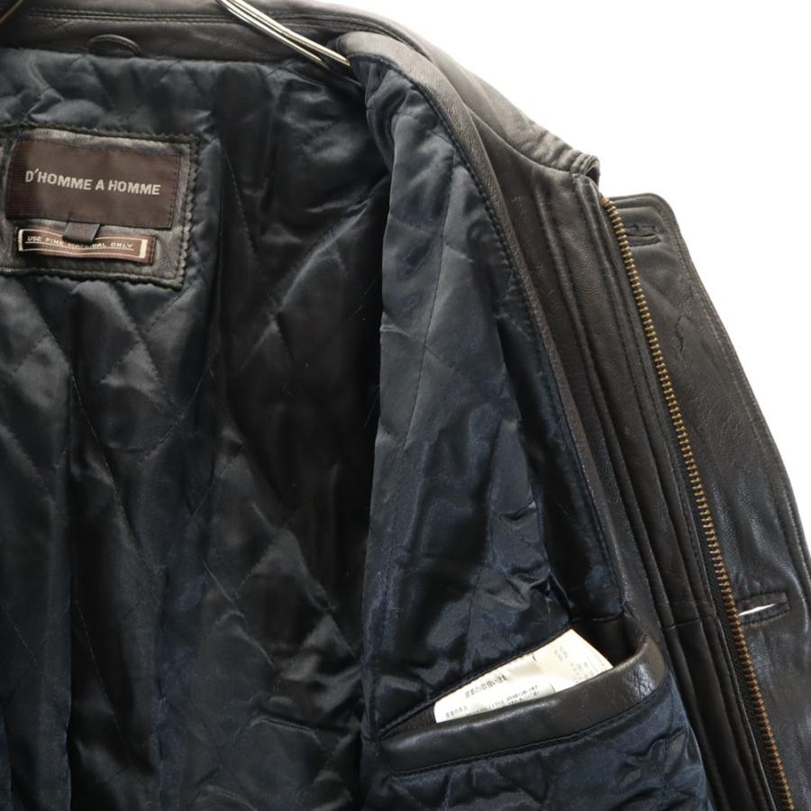 D'HOMME A HOMME 韓国製 シープスキン レザーコート L ブラック メンズ