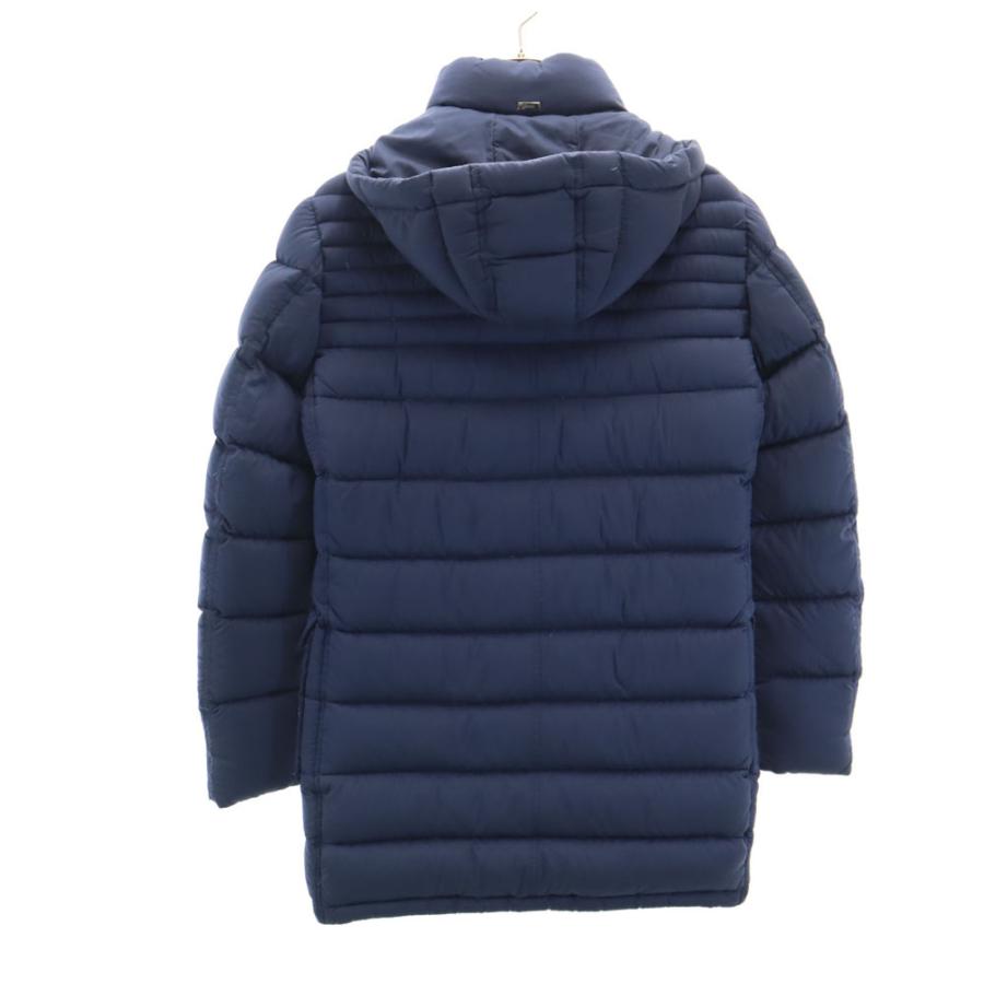 古着 Herno ヘルノ ルーマニア製 グース ダウンコート 44 ブルー PRODUZ LAVJPI フーディー メンズ HERNO（ヘルノ） ルーマニア製 グース ダウンコート 44 ブルー PRODUZ