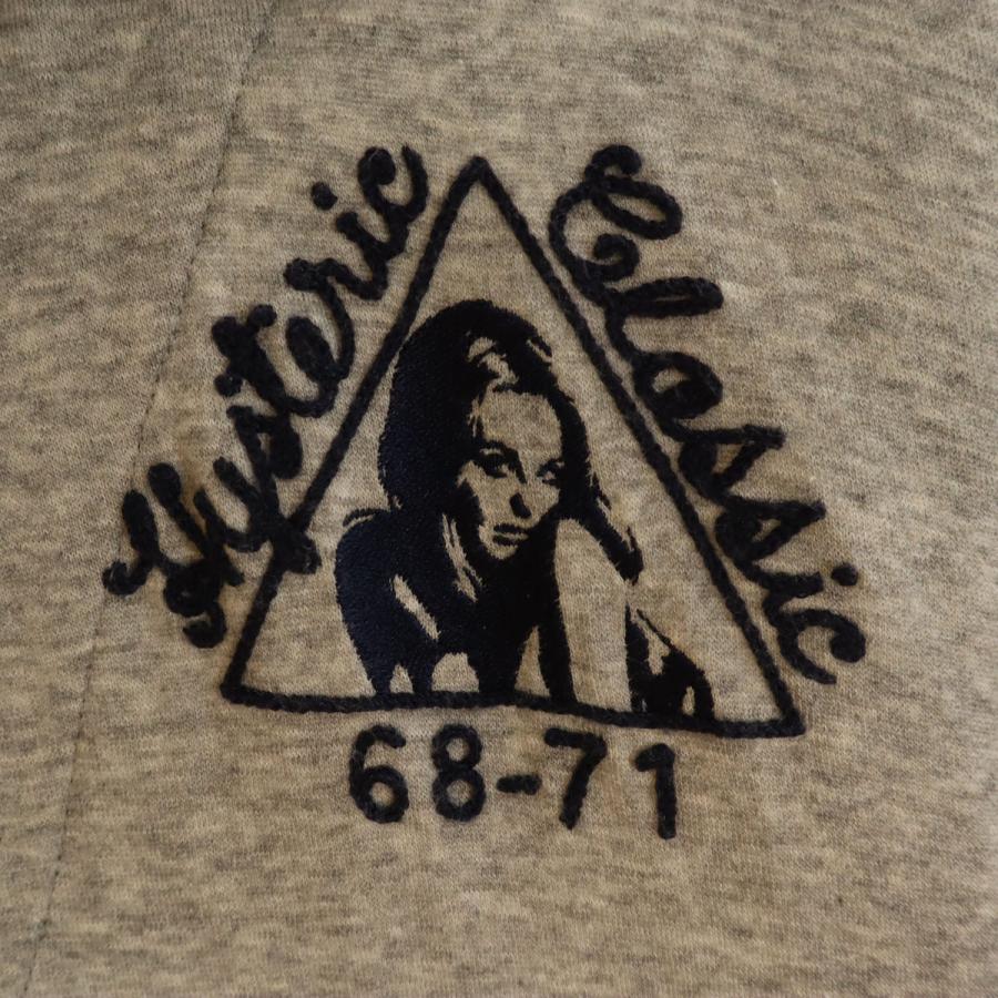 HYSTERIC GLAMOUR - 古着 HYSTERIC GLAMOUR ヒステリックグラマー チェーン刺繍 長袖 ロング パーカー FREE グレー レディース HYSTERIC GLAMOUR（ヒステリックグラマー） チェーン刺繍 長袖 ロング