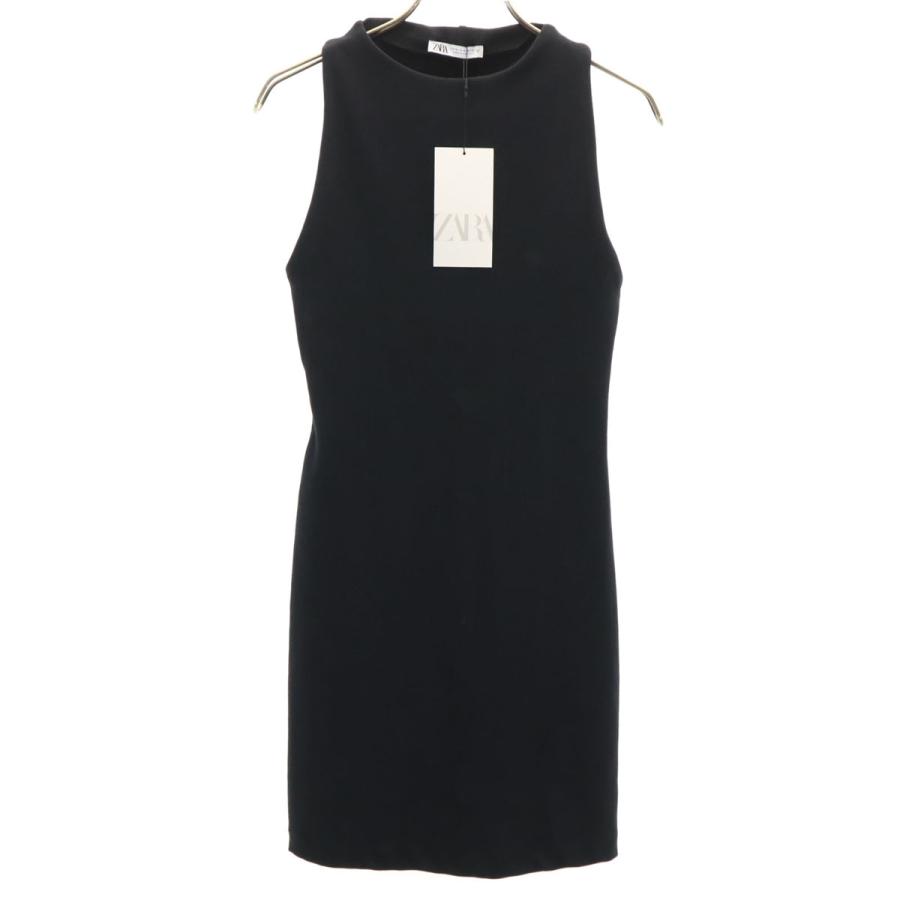 ZARA（ザラ） 未使用 ノースリーブ ミニワンピース M ブラック